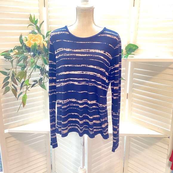 VINCE SHADOW STRIPE PRINT BLACK SIZE LARGE 1017 - Picture 2 of 6